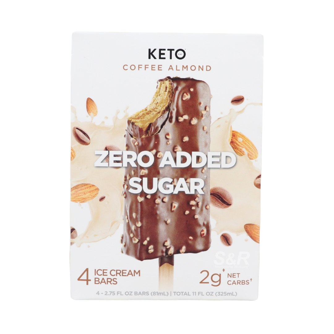 Keto Coffee Almond Zero Added Sugar Ice Cream Bars 4 x 81mL